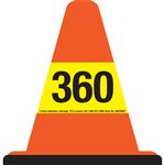 360 Walk Around Safety Cone - Yellow Decal